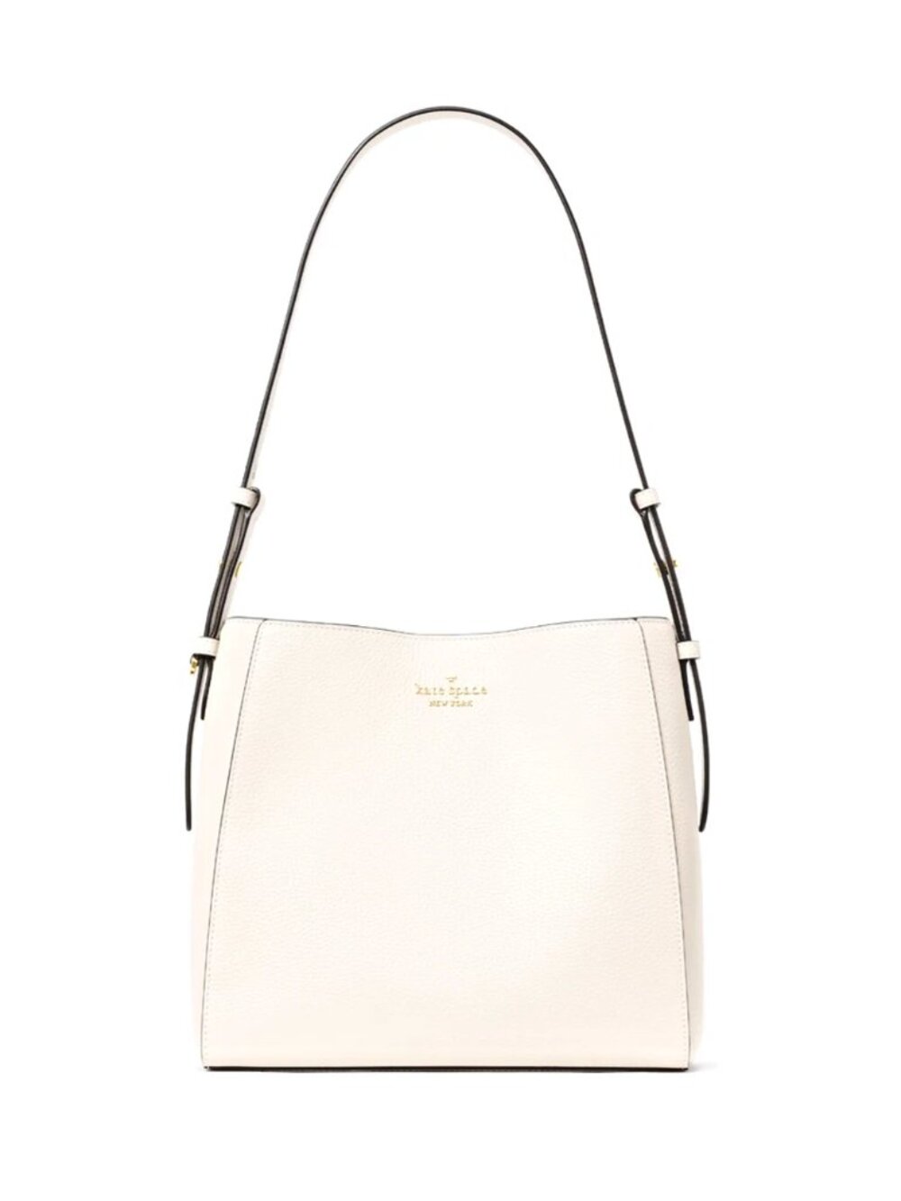 New Kate Spade Juliette Medium Bucket Pebble Leather Meringue